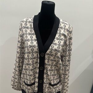 Ann Taylor Black and Cream Patterned Blazer